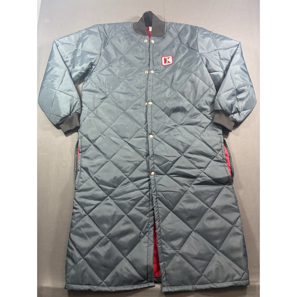 Koolerwear 7.4oz Insulated Frock Liner Navy Blue Button Quilted Freezer Jacket M